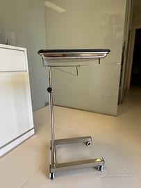 CARRELLO CON VASSOIO ACCIAIO INOX MULTIFUNZIONE