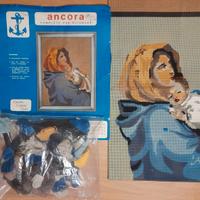 Kit mezzopunto vintage Ancora Madonna con Bambino 