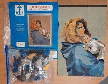 Kit mezzopunto vintage Ancora Madonna con Bambino 