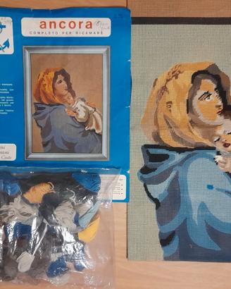 Kit mezzopunto vintage Ancora Madonna con Bambino 