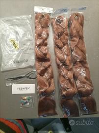 3 extension trecce Feshfen 60 cm castane