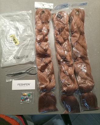 3 extension trecce Feshfen 60 cm castane