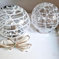 2 Lampade da tavolo di vetro sfera art nouveau