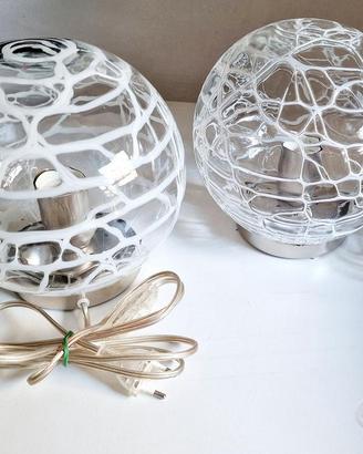 2 Lampade da tavolo di vetro sfera art nouveau