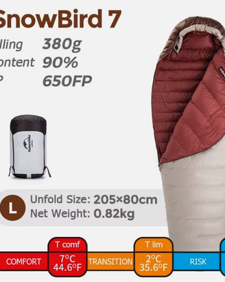 sacco PIUMINO   naturehike   snowbird 7 duckdown L