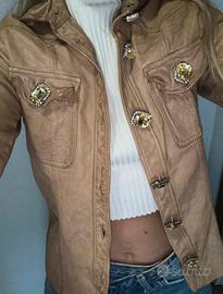 Giacca camiccia pelle vera