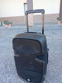Cassa attiva amplificata trolley portatile