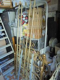 Letto in ottone  antico + rete ondaflex permuto