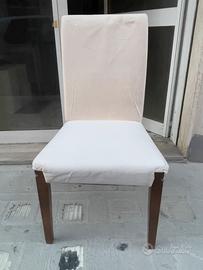 Sedie da pranzo imbottite in legno di rovere