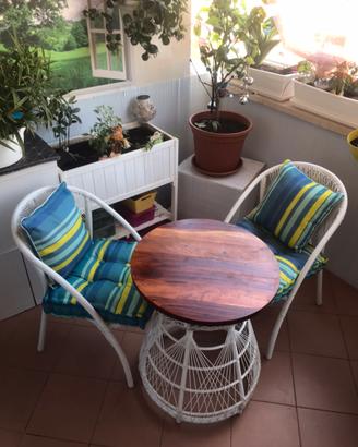 Tavolo con due poltrone da giardino Coincasa