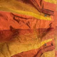 Tenda pura seta a righe arancio e corallo