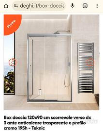 Box doccia 120x90 h195 vetro temperato