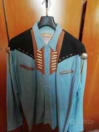 camicia uomo jeans stile western 