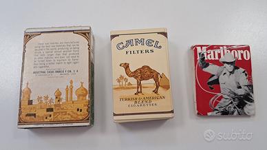 piccola collezione scatole cerini Camel e Marlboro