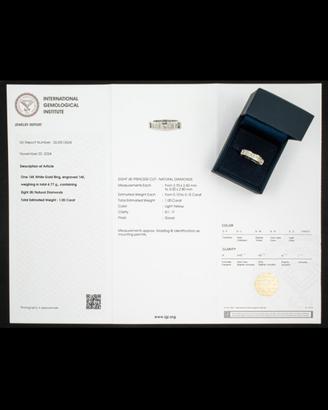 ANELLO, ORO BIANCO, DIAMANTI, IGI