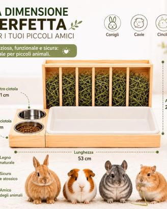 Set Completo Coniglio: Portafieno, Lettiera.