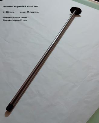 Cerbottana artigianale acciaio 700 mm + dardi