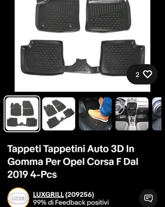 tappetini opel corsa F