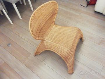 Poltrona vintage anni '90 Ikea Gulte in rattan