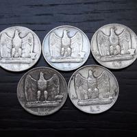 ARGENTO serie 5 lire aquilino ITALIA REGNO _LEGGI