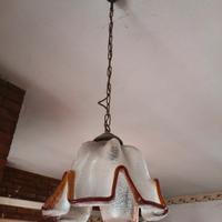 Lampada a sospensione in vetro di Murano anni '70 