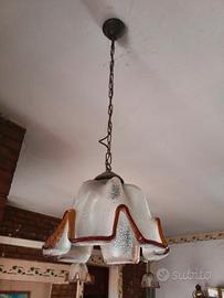 Lampada a sospensione in vetro di Murano anni '70 