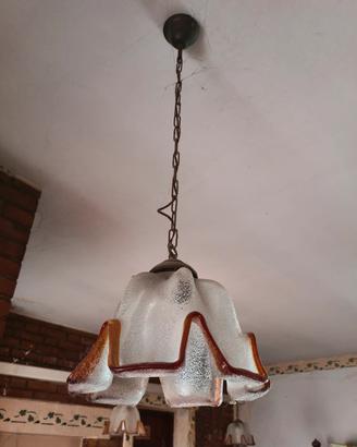 Lampada a sospensione in vetro di Murano anni '70 