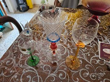 set bicchieri vetro murano