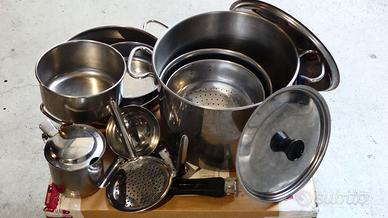 Popote acciaio inox per campeggio - set completo