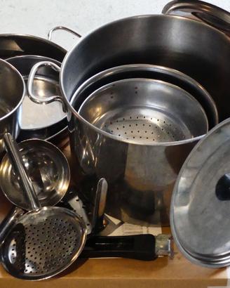 Popote acciaio inox per campeggio - set completo