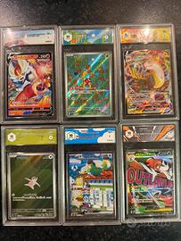 Lotto 6 carte Pokemon Gradate graad 10 9.5