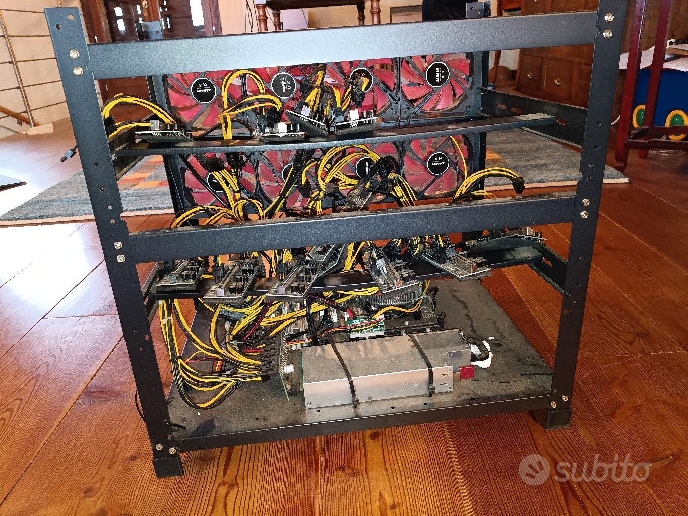 Telaio Mining Meilinli 12 GPU – Open Frame Nero, Usato, Per Criptovaluta - 6