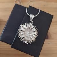 parure ciondolo e orecchini filigrana argento 