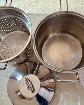 set pentola pastaiola in acciaio inox