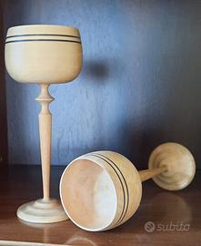 Coppia calici ornamentali legno Erzgebirge