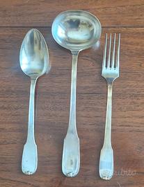 Set vintage composto da 3 posate grandi da servizi