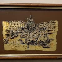 Quadro riproduzione foglia 22 kt
