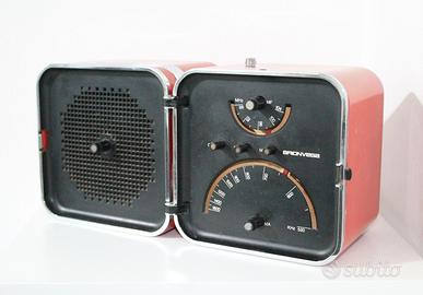 Brionvega TS502 Radio Cubo Rossa tasto CAF vintage