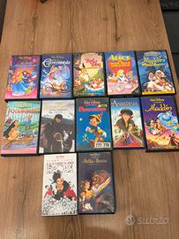 lotto 12 videocassette vhs disney cartoni animati