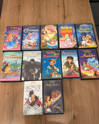 lotto 12 videocassette vhs disney cartoni animati