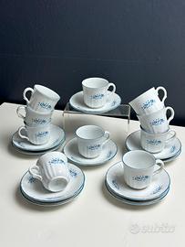 Set 10 Tazze Caffè Ginori Antico Doccia Fiori Blu