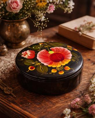 Porta gioie vintage petrikivka dipinto