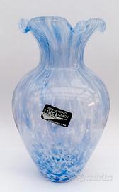 Vaso in vetro di Murano soffiato fatto a mano, blu