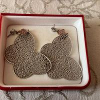 Orecchini farfalla pendenti argento