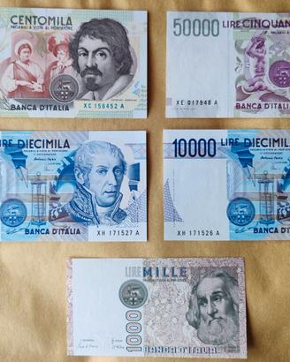 7 belle Banconote Italia - 5 Serie Sostitutiva