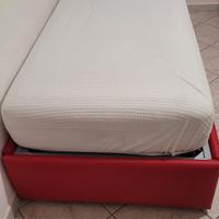 letto sommier singolo in ecopelle rosso 