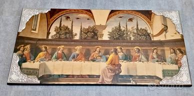 Quadro ultima cena con profili in argento
