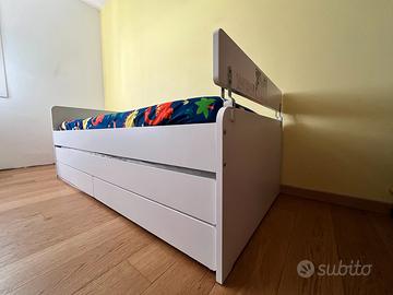 IKEA SLÄKT letto doppio, 2 cassetti, reti e sponda
