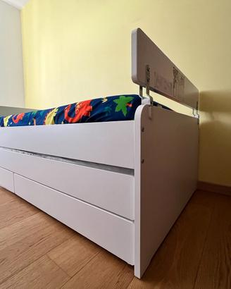 IKEA SLÄKT letto doppio, 2 cassetti, reti e sponda