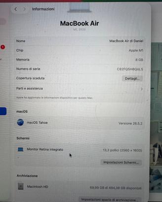 MacBook Air M1 13"  512GB SSD - 8-core GPU